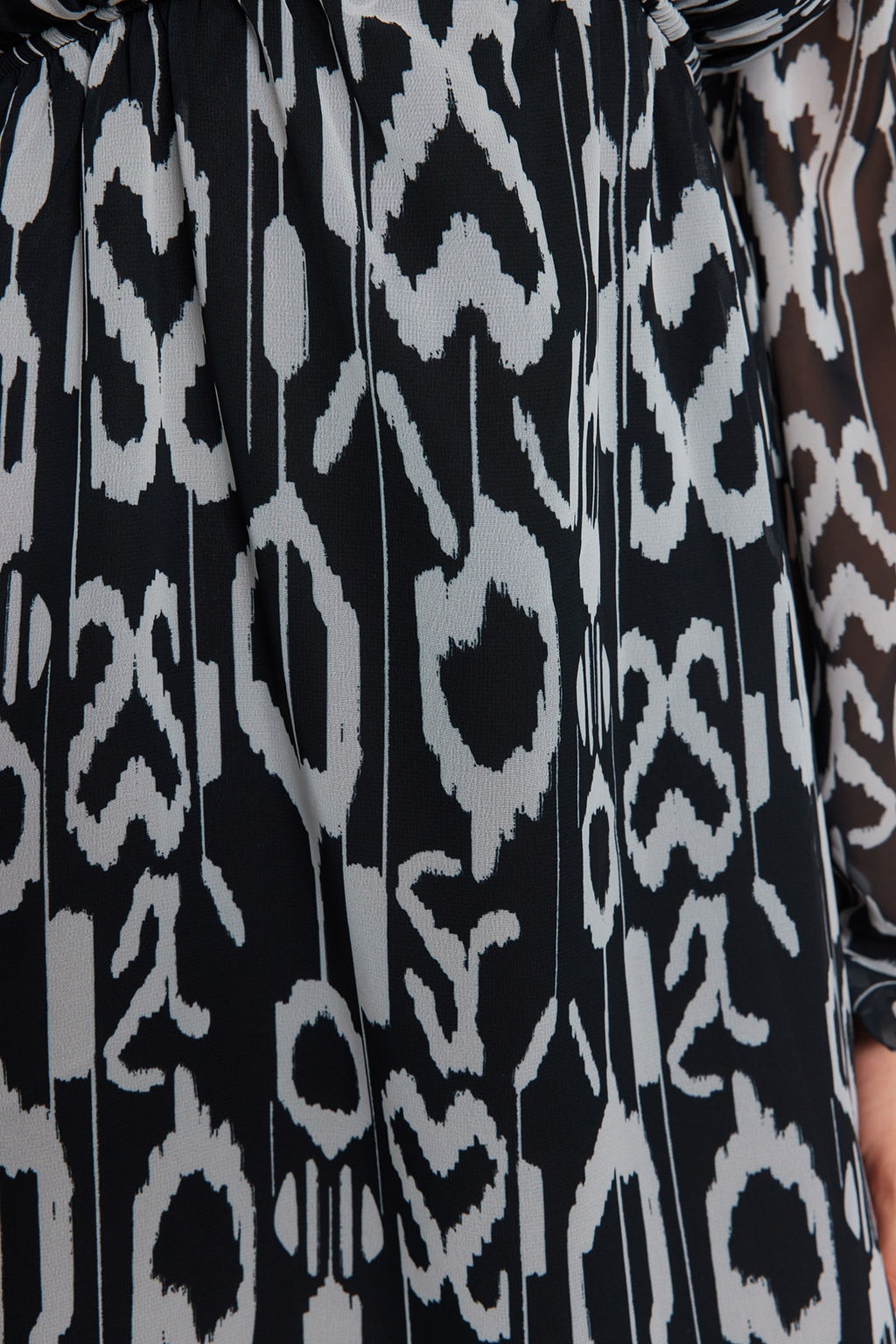 TRENDYOLMILLA Turuncu Etnik Desenli Belden Ac?lan Sifon Astarl? Mini Dokuma Elbise TWOSS23EL00519  фото 14