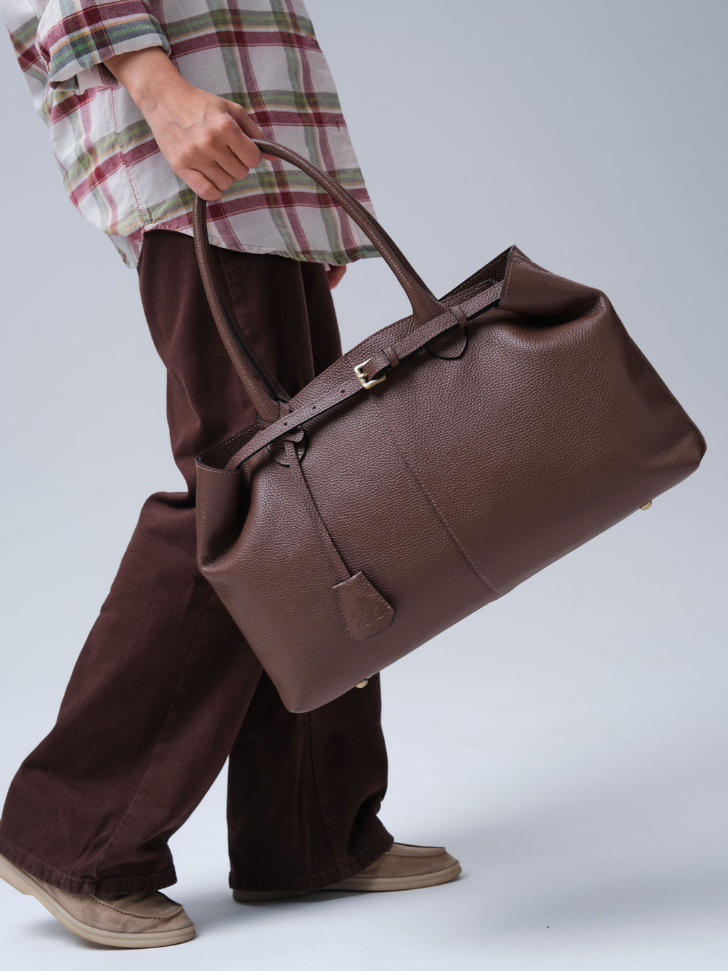 Кожаная сумка Daniela DBR 31375 коричневый какао  фото 6