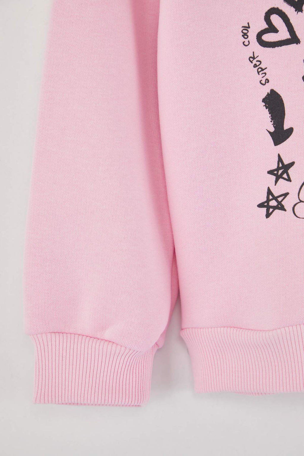 Ac?k Pembe Pamuklu Slogan Bask?l? Bisiklet Yaka Oversize Orme K?z Cocuk Sweatshirt TKDAW26SW00036 - Trendyolmilla фото 4