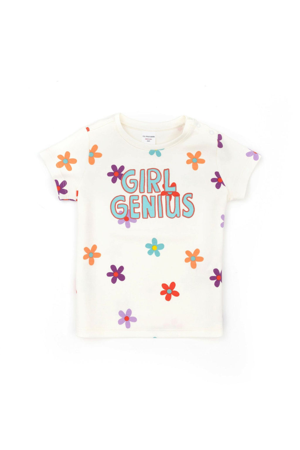 U. S. Polo Assn / Футболка цвета экрю для девочек с круглым вырезом - U.s. polo assn фото 2
