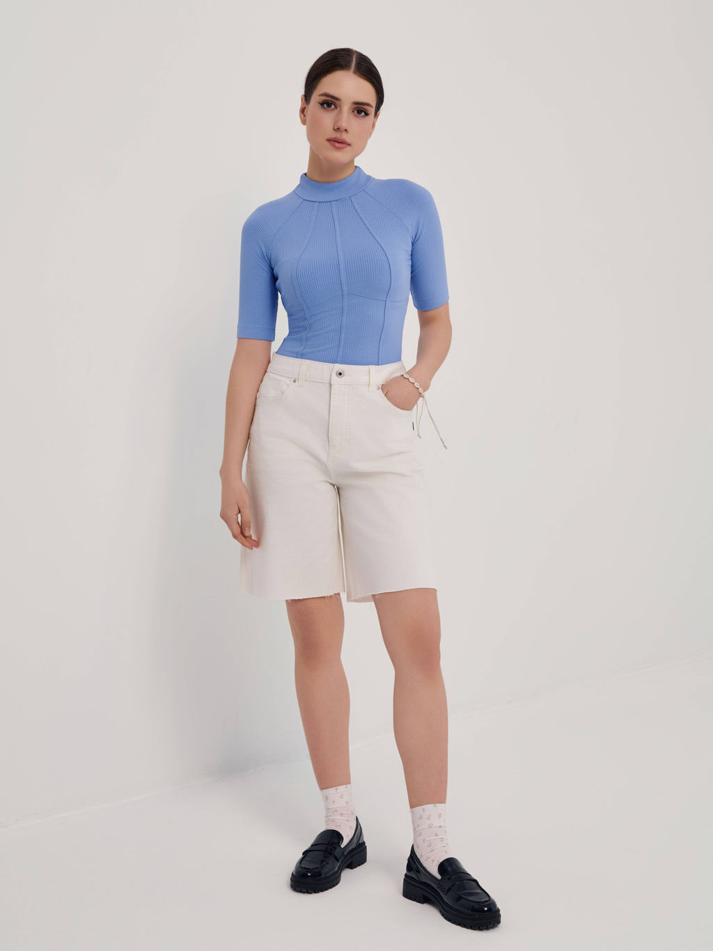 CONTE Боди в рубчик с настроченными кантами LBD 2626 cornflower - Conte elegant фото 4