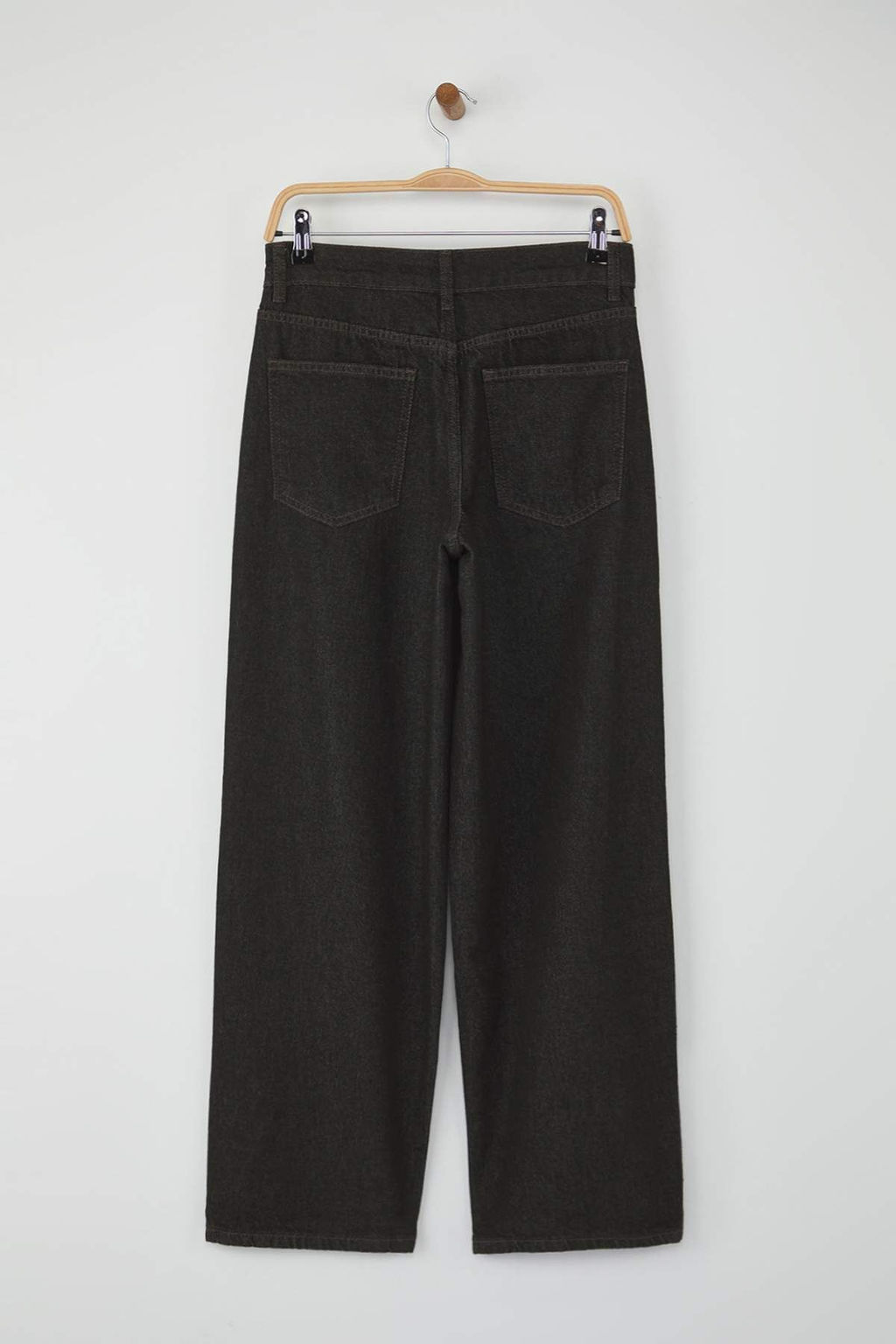 Siyah Orta Bel Dikis Detayl? Baggy Genis Kal?p Jeans TWOAW26JE00121 - Trendyolmilla фото 6