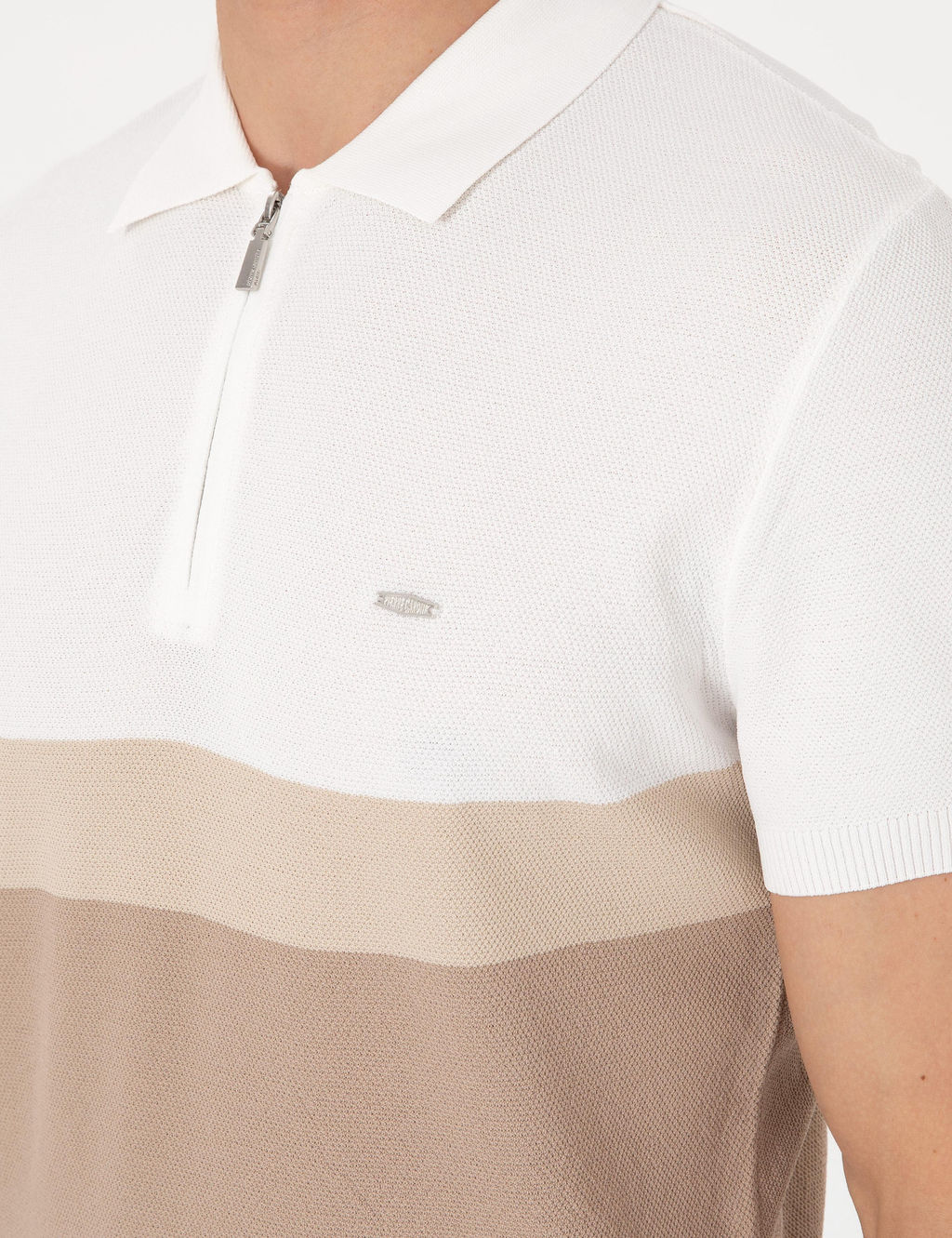 Vizon Slim Fit Polo Yaka Fermuarl_ Triko Ti__rt