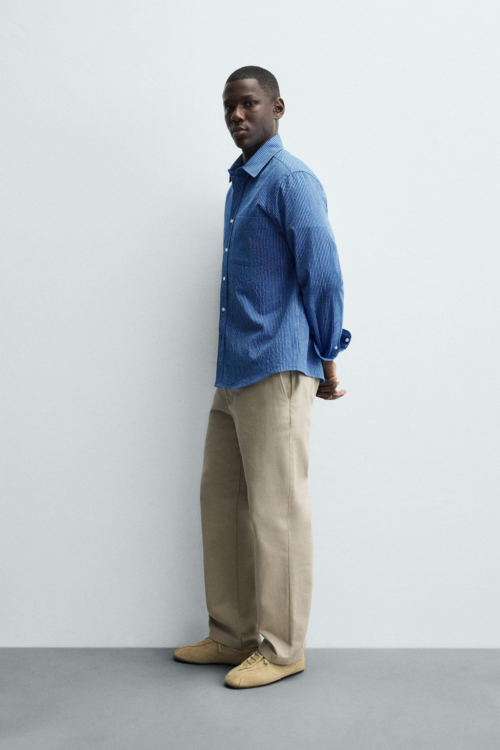 WASHED STRIPED SHIRT - Zara фото 4