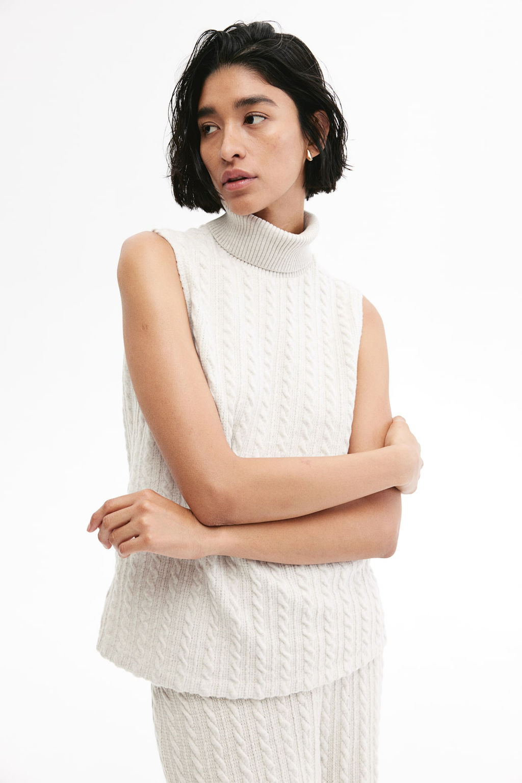 Sueter de cuello alto sin mangas - H&m фото 3