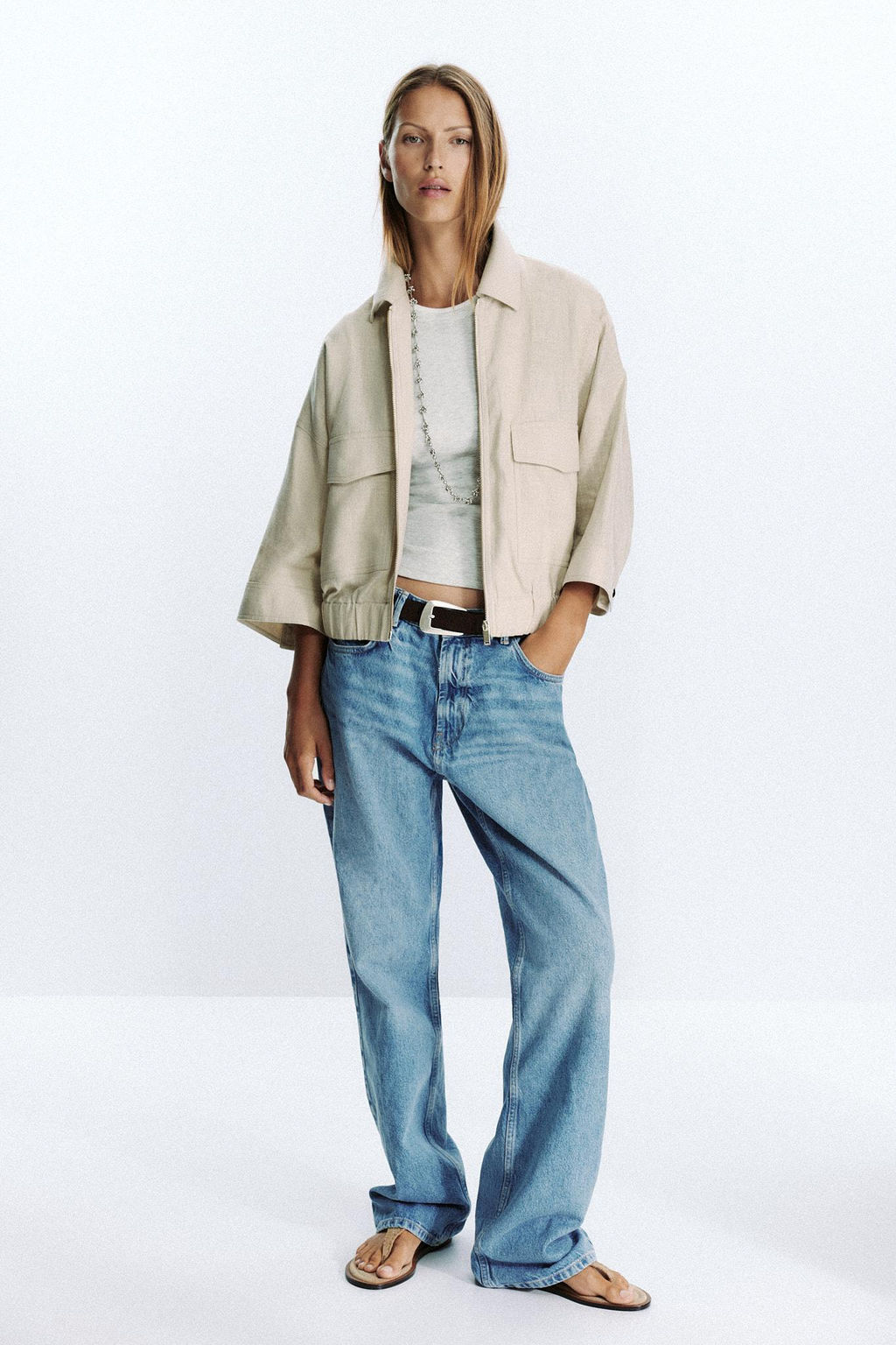 LINEN BLEND SAFARI JACKET