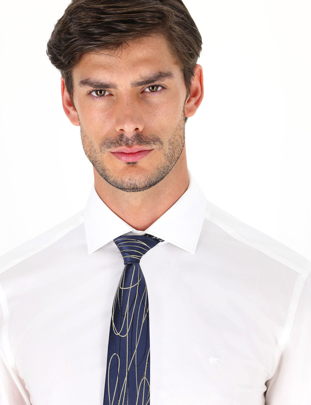 Белая базовая рубашка приталенного кроя с длинным рукавом - Cacharel фото 2