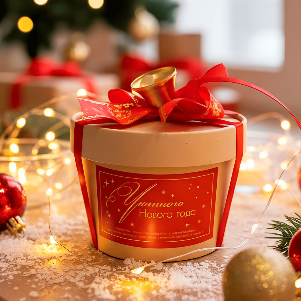 Чай в подарочной крафт-упаковке "Уютного Нового года", чёрный с чабрецом, 50 г.