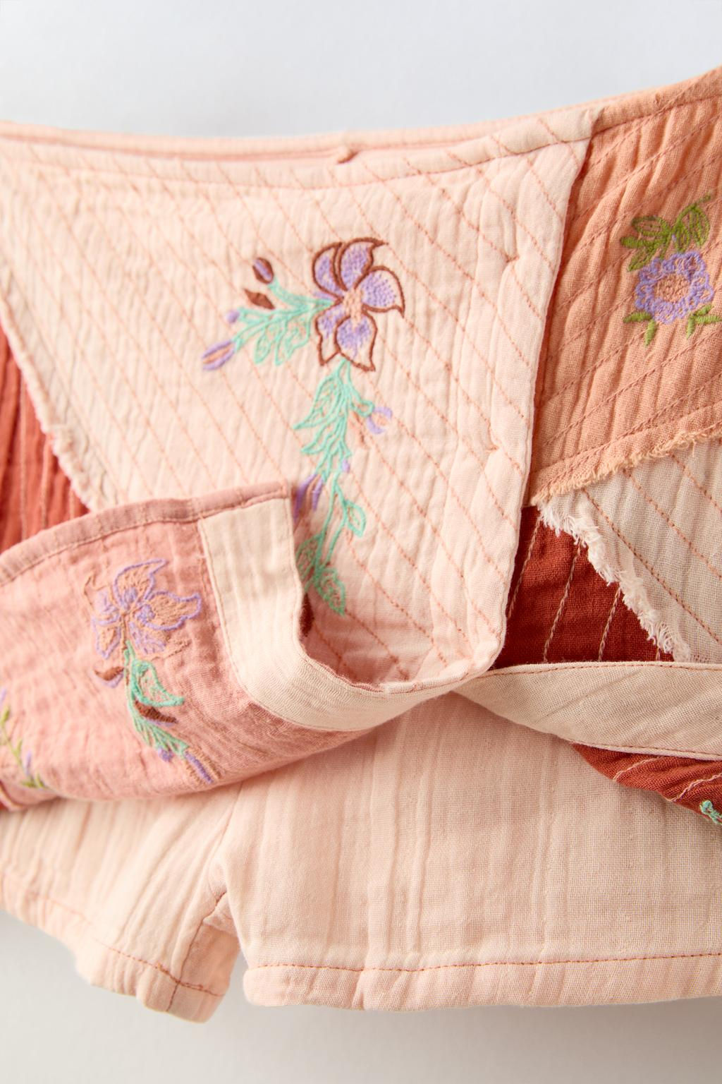 EMBROIDERED PATCHWORK SKIRT - Zara фото 6