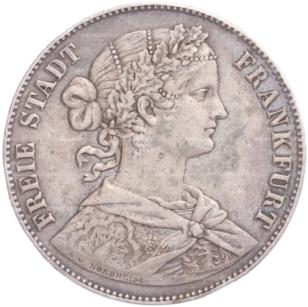 Монета 1 союзный талер 1860 года Франкфурт