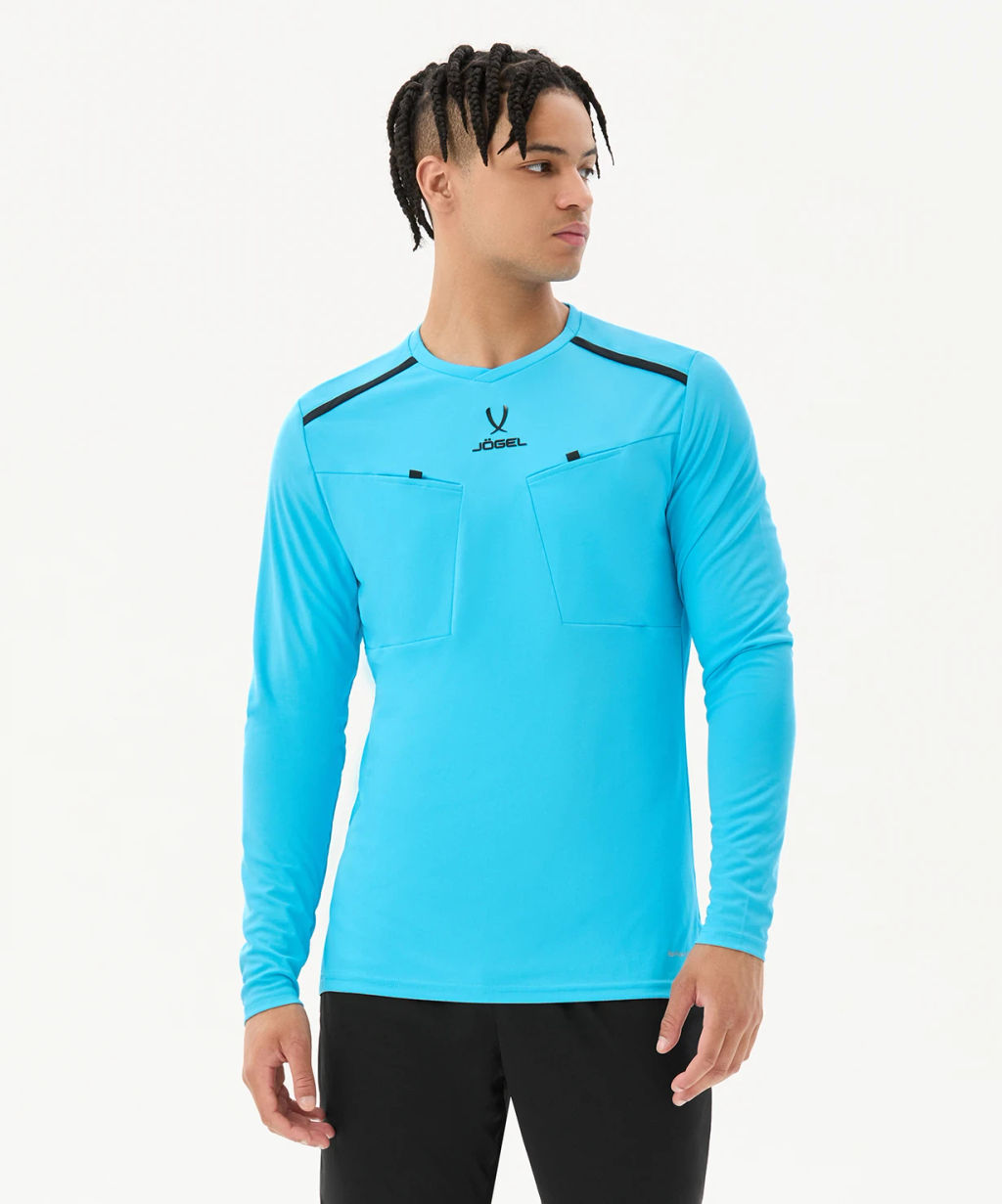 Футболка судейская с длинным рукавом JOGEL DIVISION PerFormDRY Referee LS Tee, голубой  фото 6