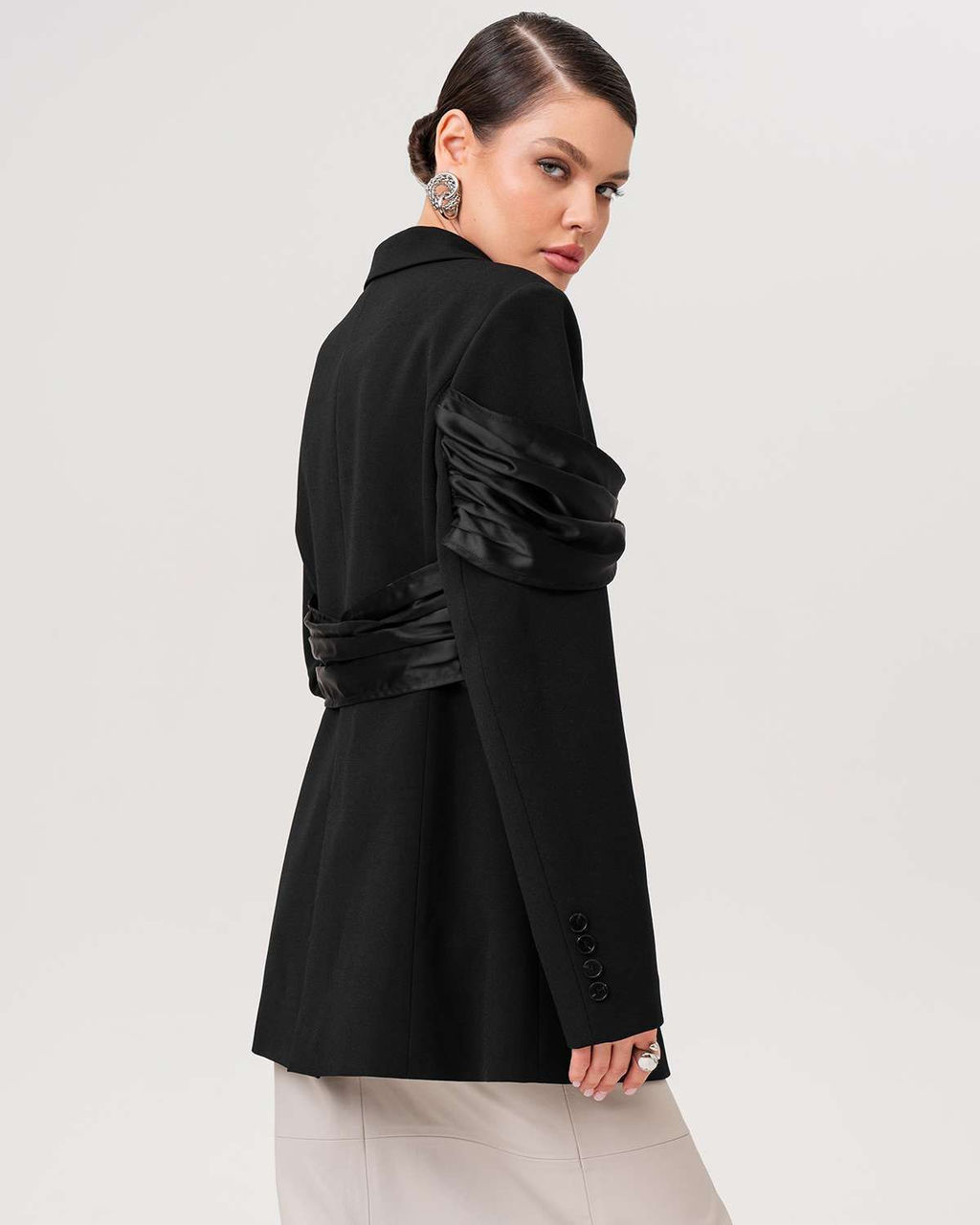 Пиджак приталенный с драпировкой JP001 - Sahar art lab фото 7