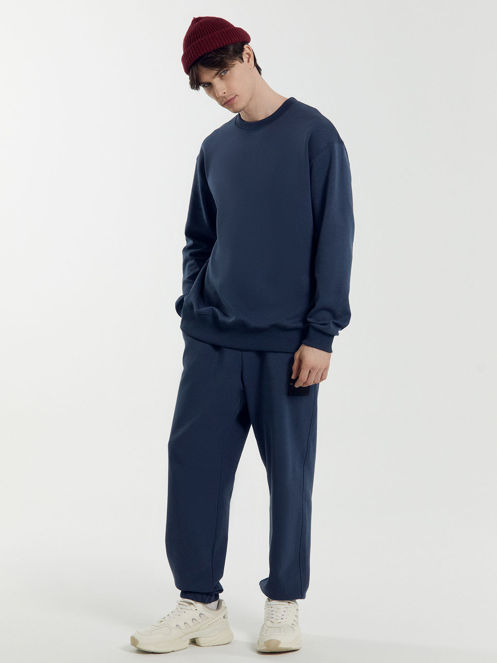 Брюки мужские синие с печатью