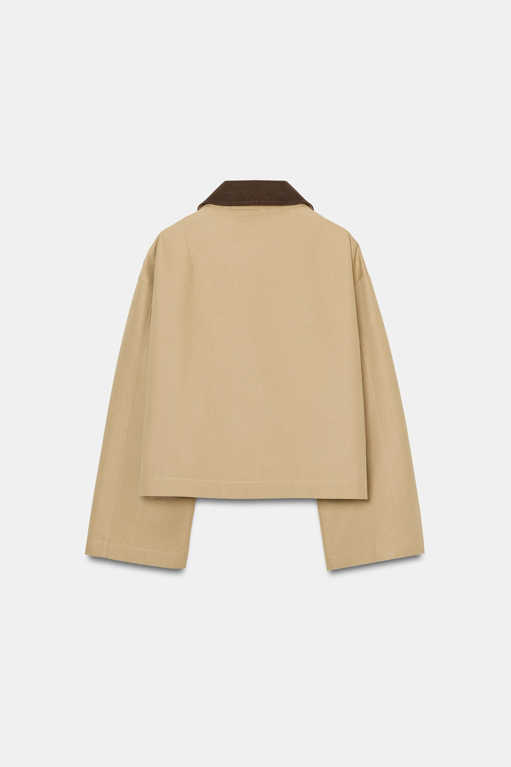 TRENCH CORTA CUELLO COMBINADO / Tostado - Zara фото 8