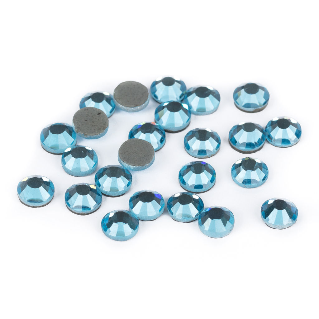Страз клеевой Zlatka ZRTG-2024 SS20 цветные 4.7 мм стекло 5 x 24 шт в пакете с картонным еврослотом №08 голубой (Aquamarine)