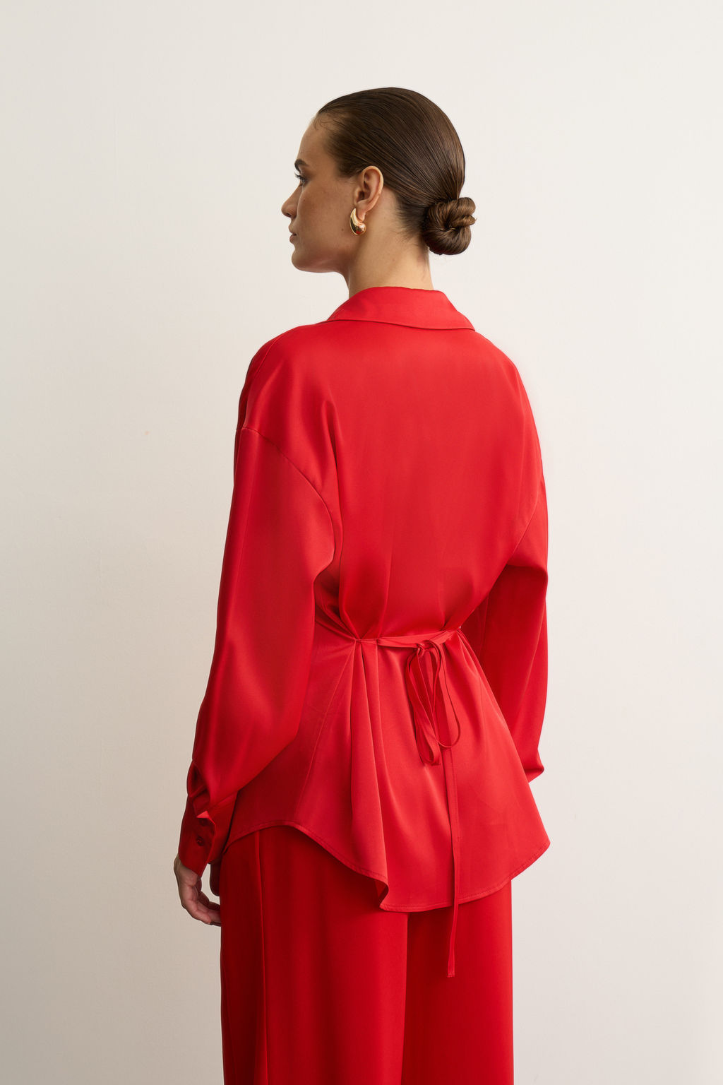 Рубашка из сатина с завязками - Mollis фото 5