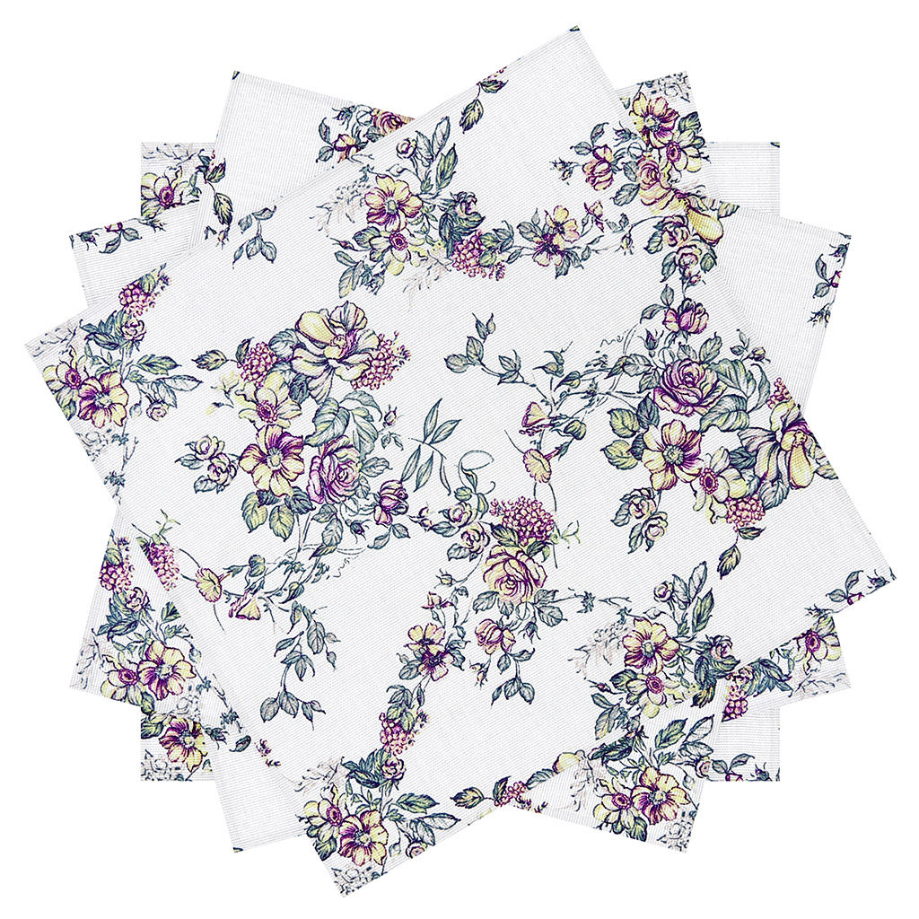 Сиреневый букет К Комплект столовый 4пр: салфетка сервировочная 45х45см, хлопок Премиум 186г/м2, Домашняя мода (Россия)  фото 2