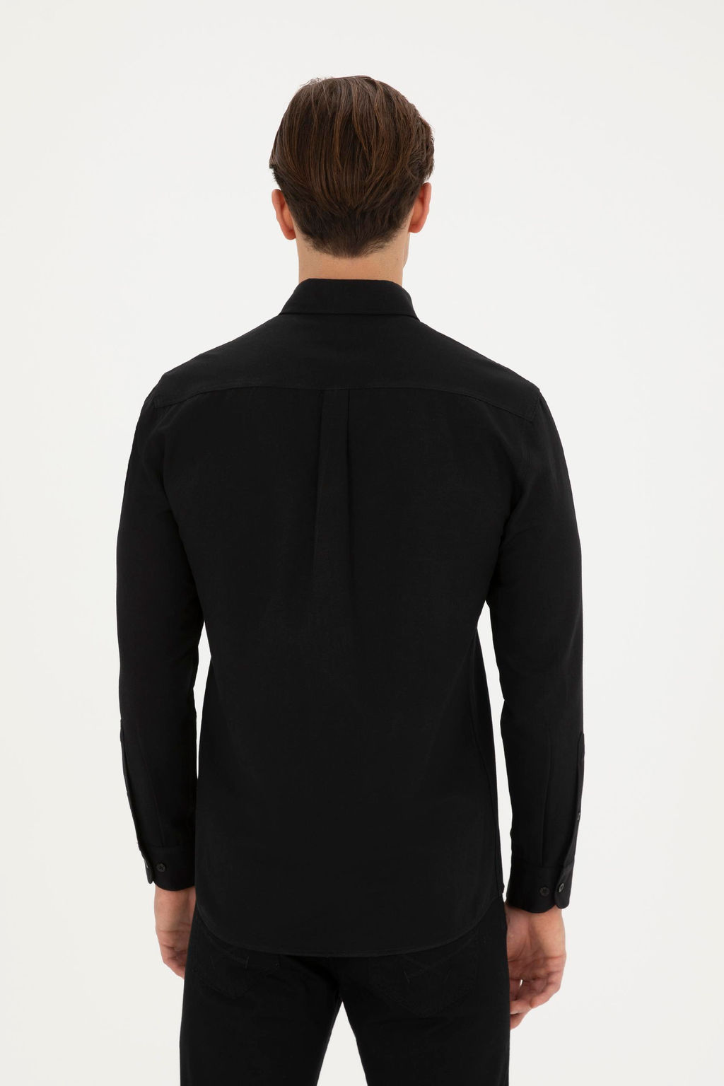 Мужская черная базовая рубашка с длинным рукавом - U.s. polo assn фото 5