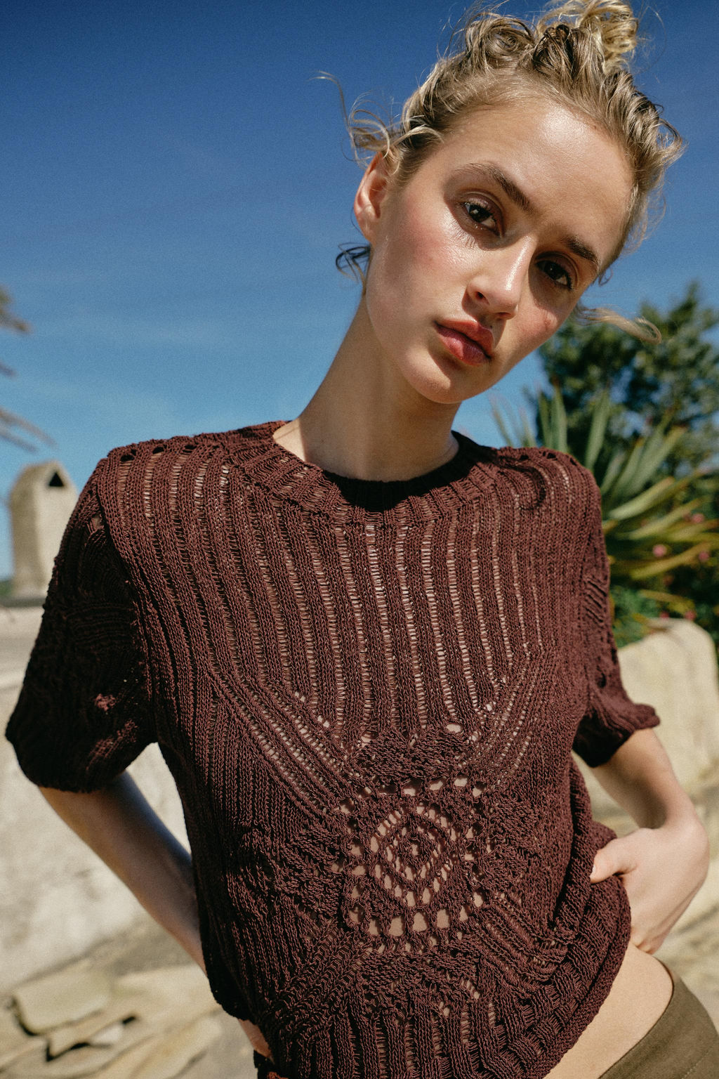 JERSEY PUNTO MANGA CORTA / Marr?n - Zara фото 3