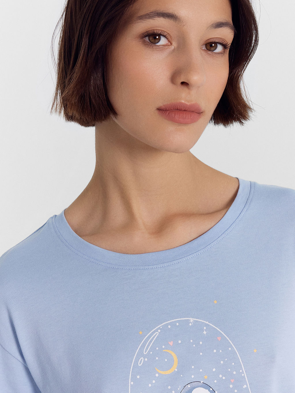 Пижама женская голубая с принтом пингвины - Mark formelle фото 3