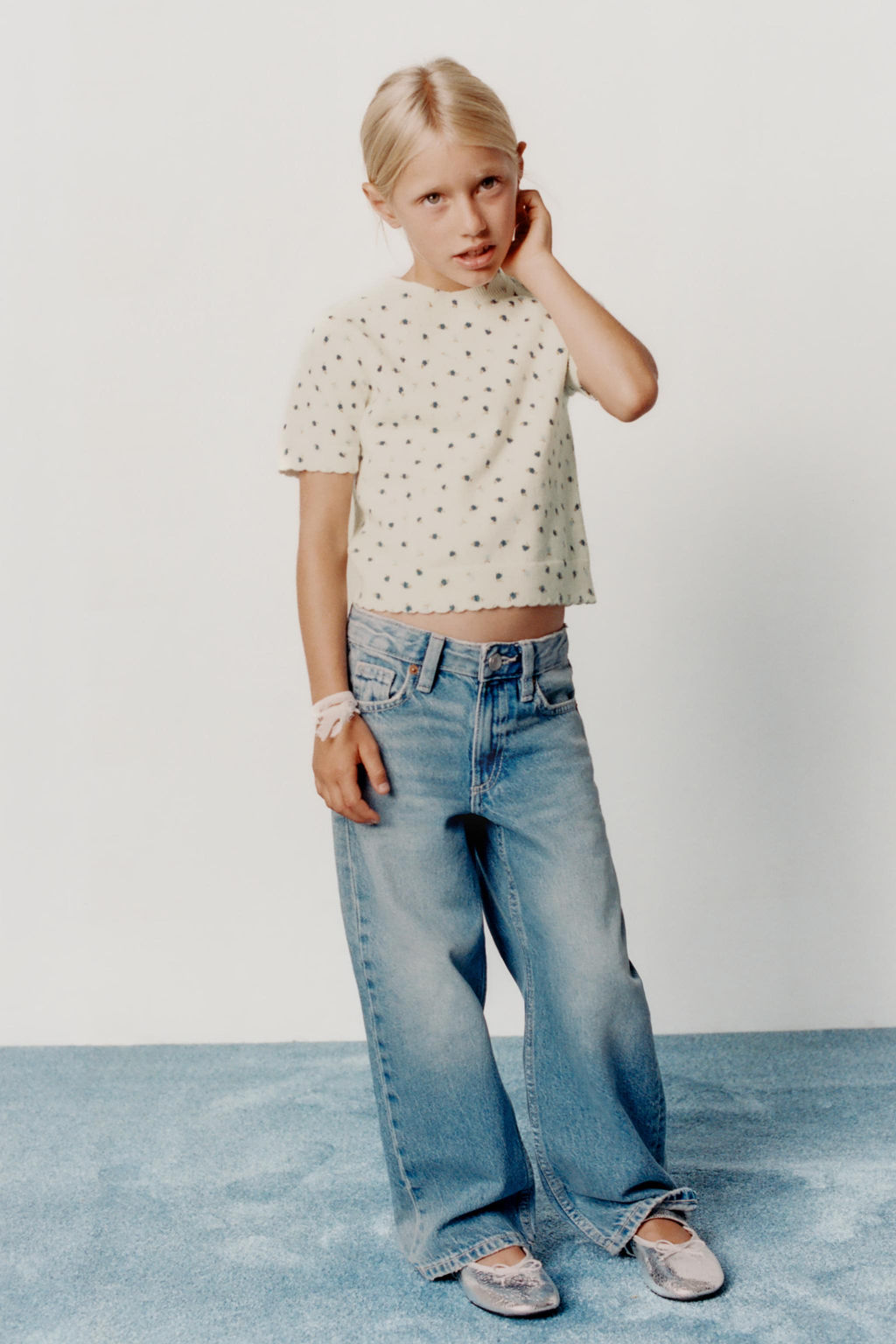 FLORAL KNIT T-SHIRT - Zara фото 5