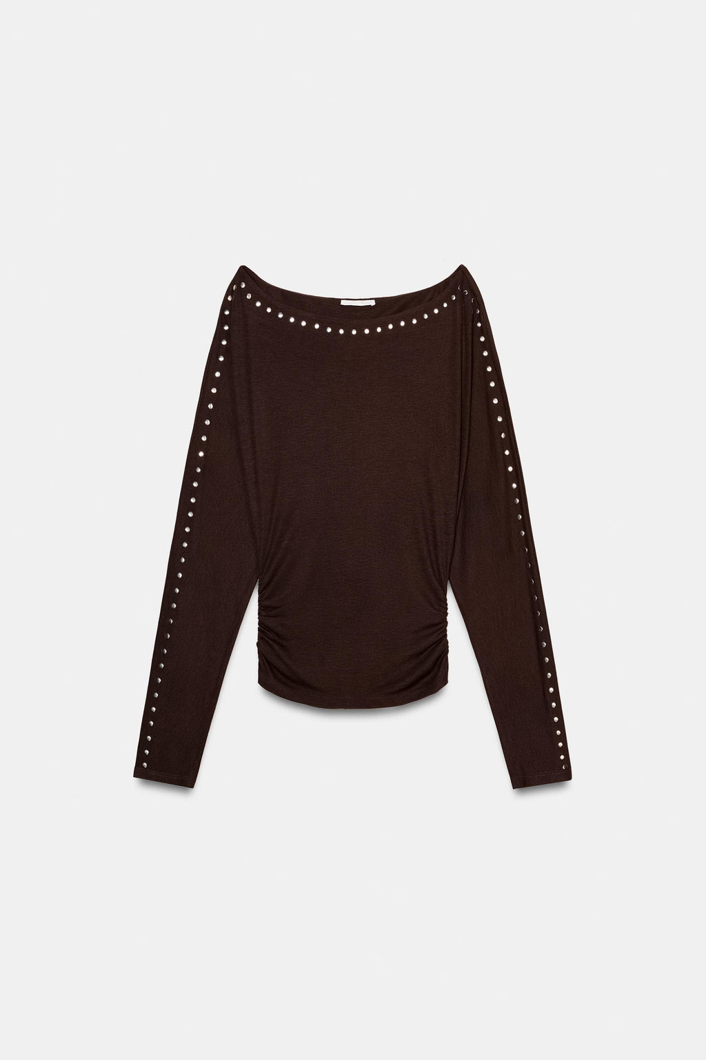 CAMISETA TACHAS MANGA LARGA / Marr?n oscuro - Zara фото 5