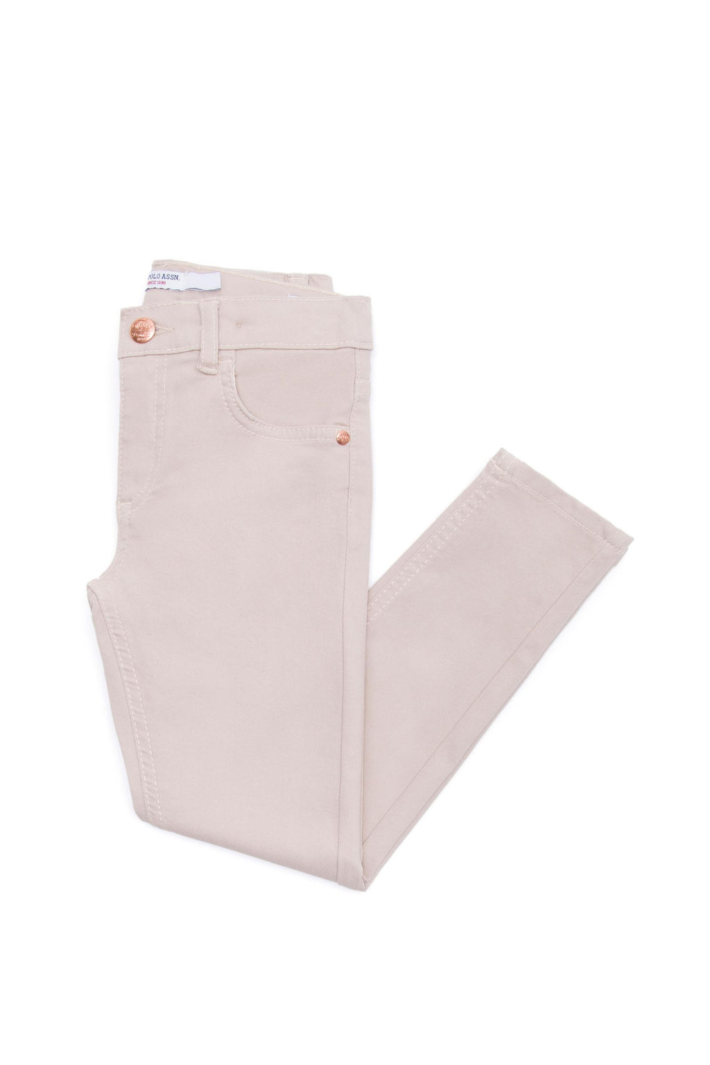 U. S. Polo Assn Бежевые брюки из плотной ткани для девочки - U.s. polo assn фото 5