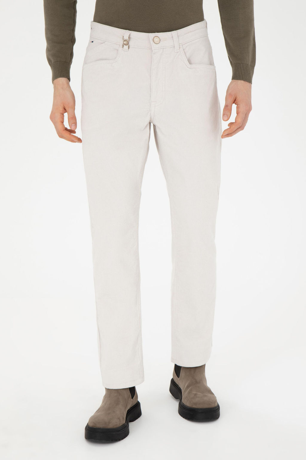 Erkek Regular Fit Ta_ Kanvas Pantolon