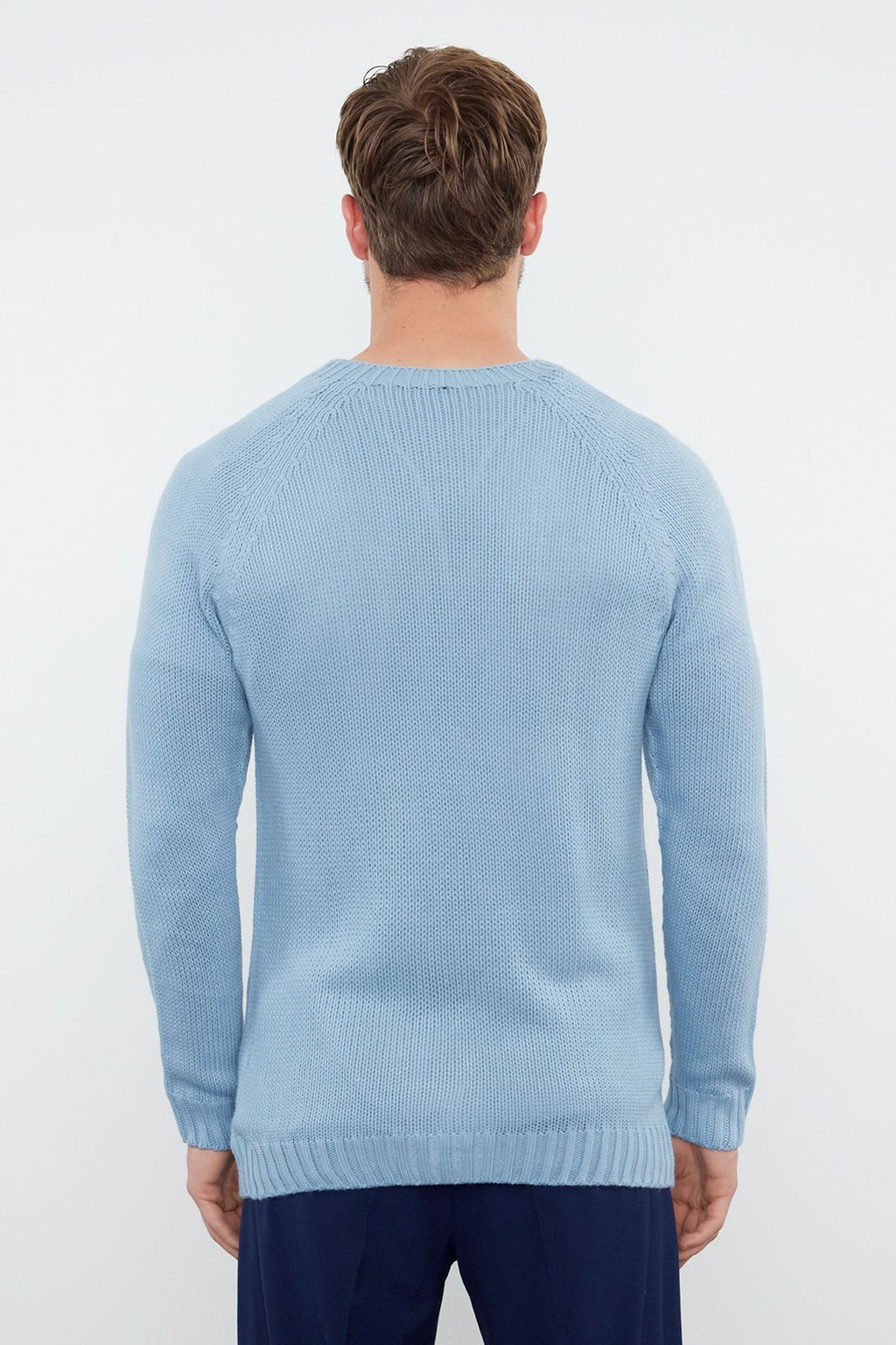 TRENDYOL MAN Kiremit Slim Fit Dar Kesim Bisiklet Yaka Reglan Kol Basic Triko Kazak TMNAW25KZ00000 - Trendyolmilla фото 29