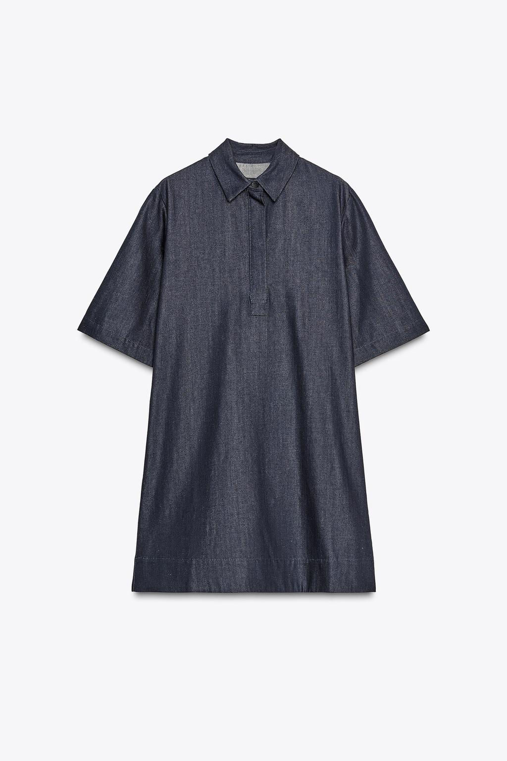 ZW COLLECTION DENIM MINI DRESS - Zara фото 8