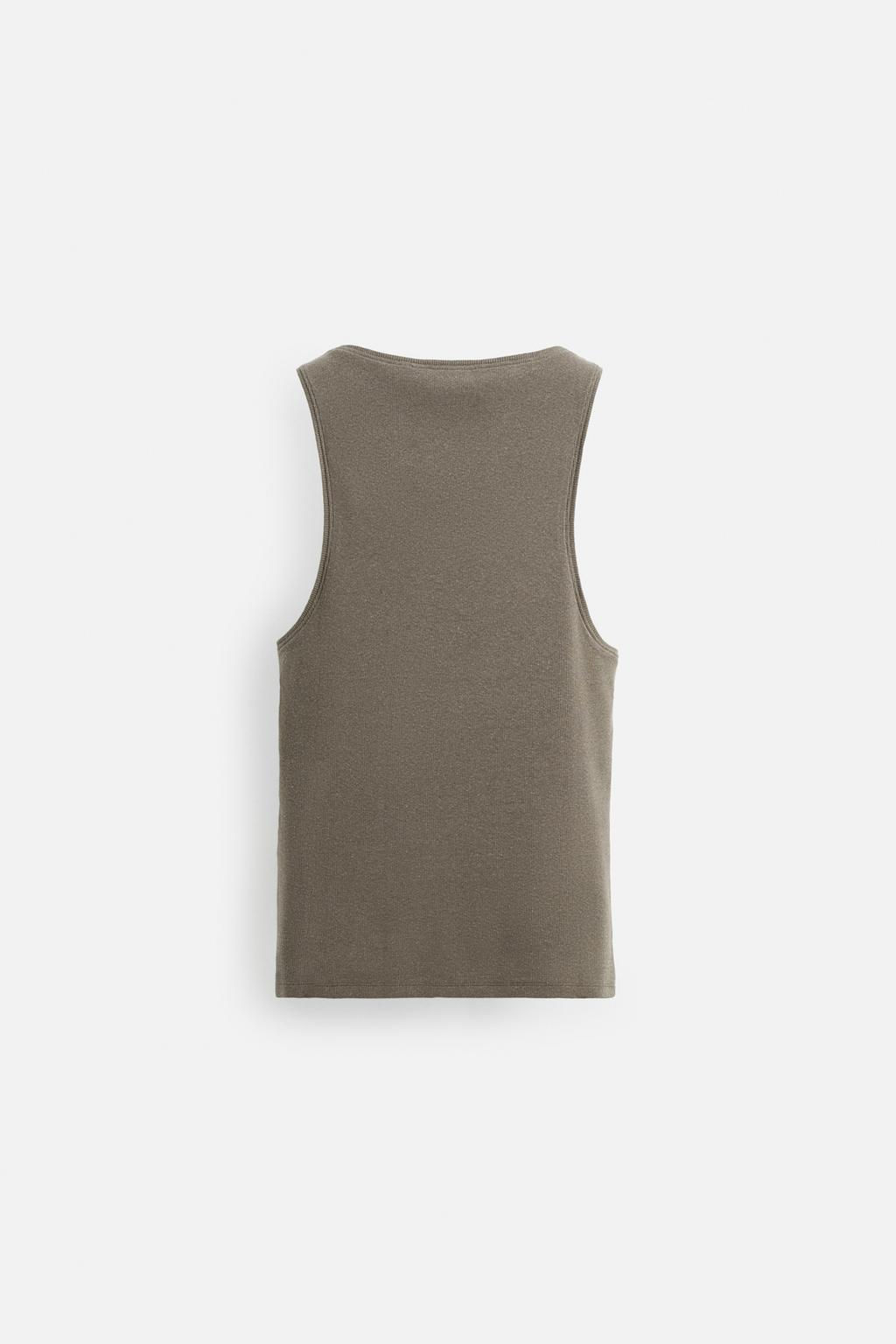 COTTON - HEMP RIBBED TANK TOP - Zara фото 8