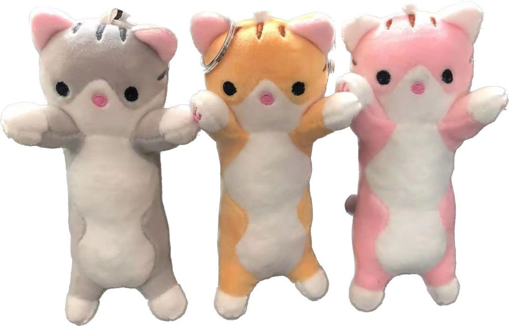 Мягкая игрушка брелок Кот длинный 15 см