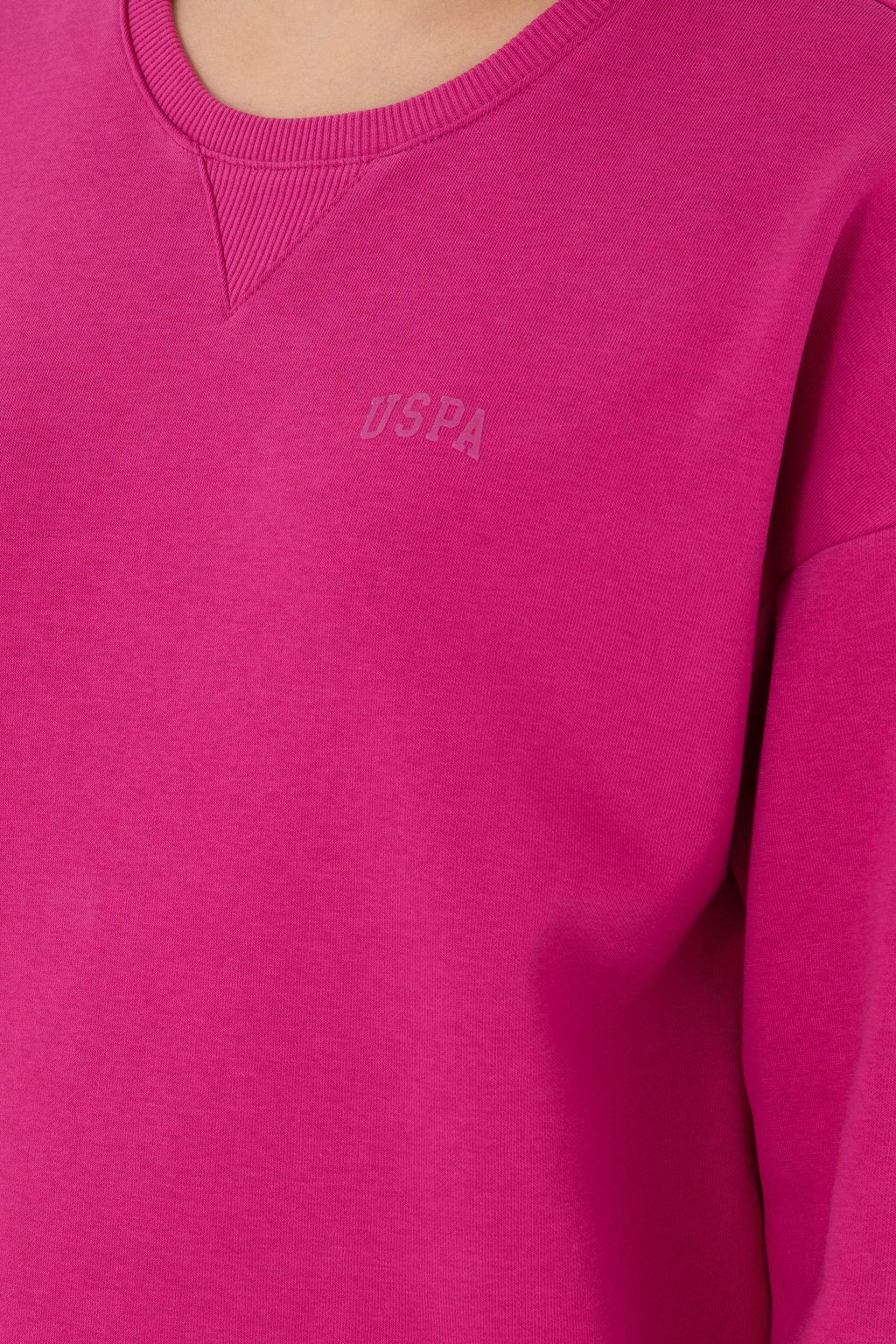 Женский базовый свитшот с круглым вырезом цвета фуксии - U.s. polo assn фото 7