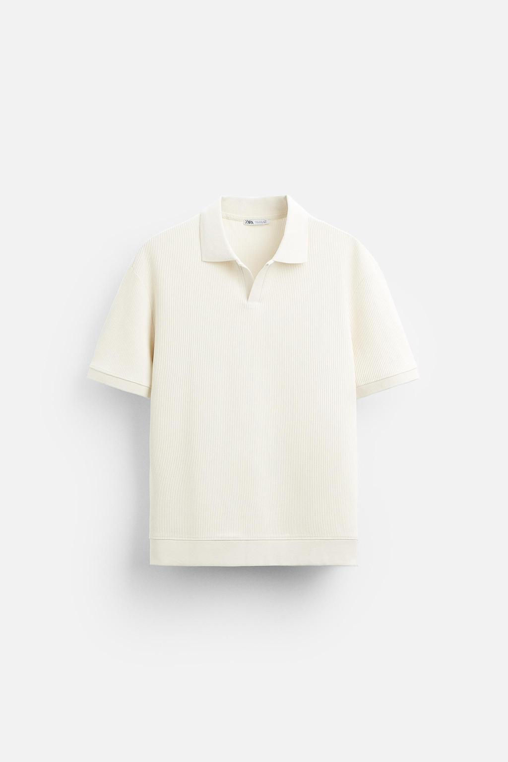 TEXTURED POLO SHIRT WITH RIBBED TRIMS - Zara фото 59