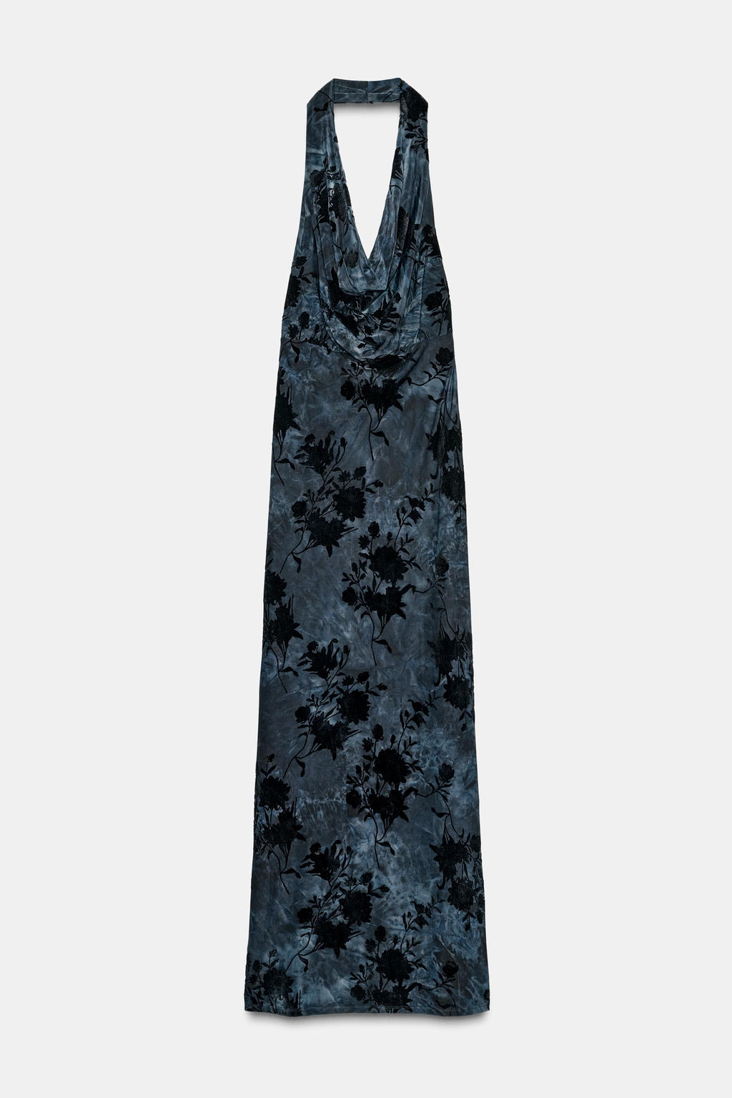 FLOCKED HALTER DRESS - Zara фото 6
