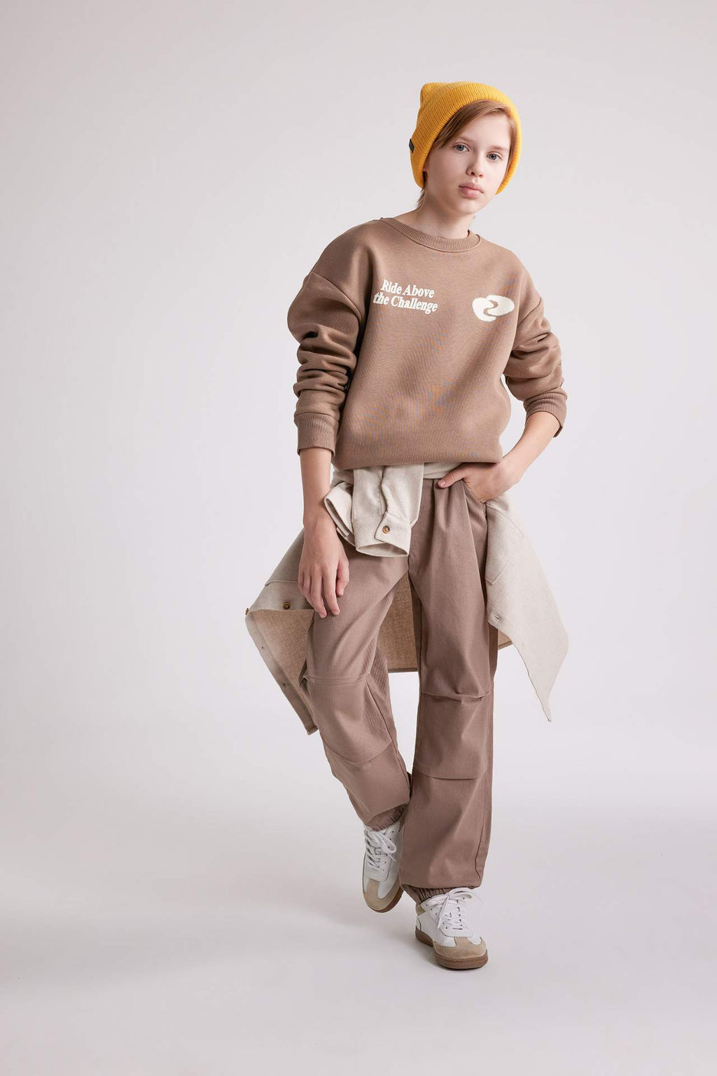 Erkek Cocuk Bagc?kl? Beli ve Pacas? Lastikli Cepli Jogger Gabardin Pantolon - Defacto фото 2
