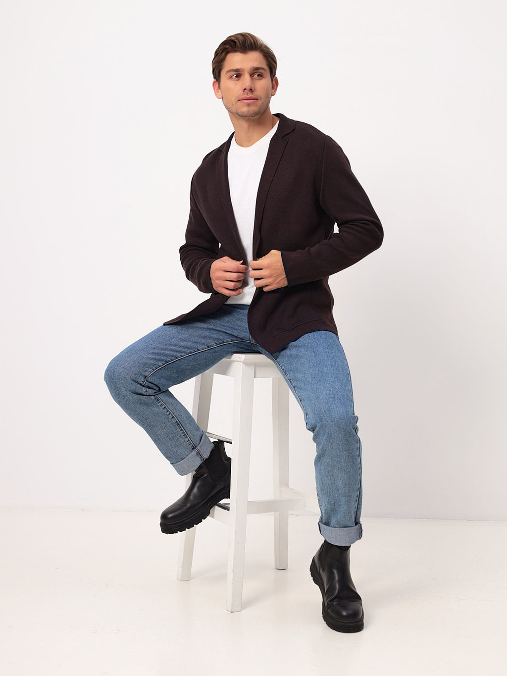 Кардиган мужской GREG G136-KF-жаккард (шоколад140/345) фото 2