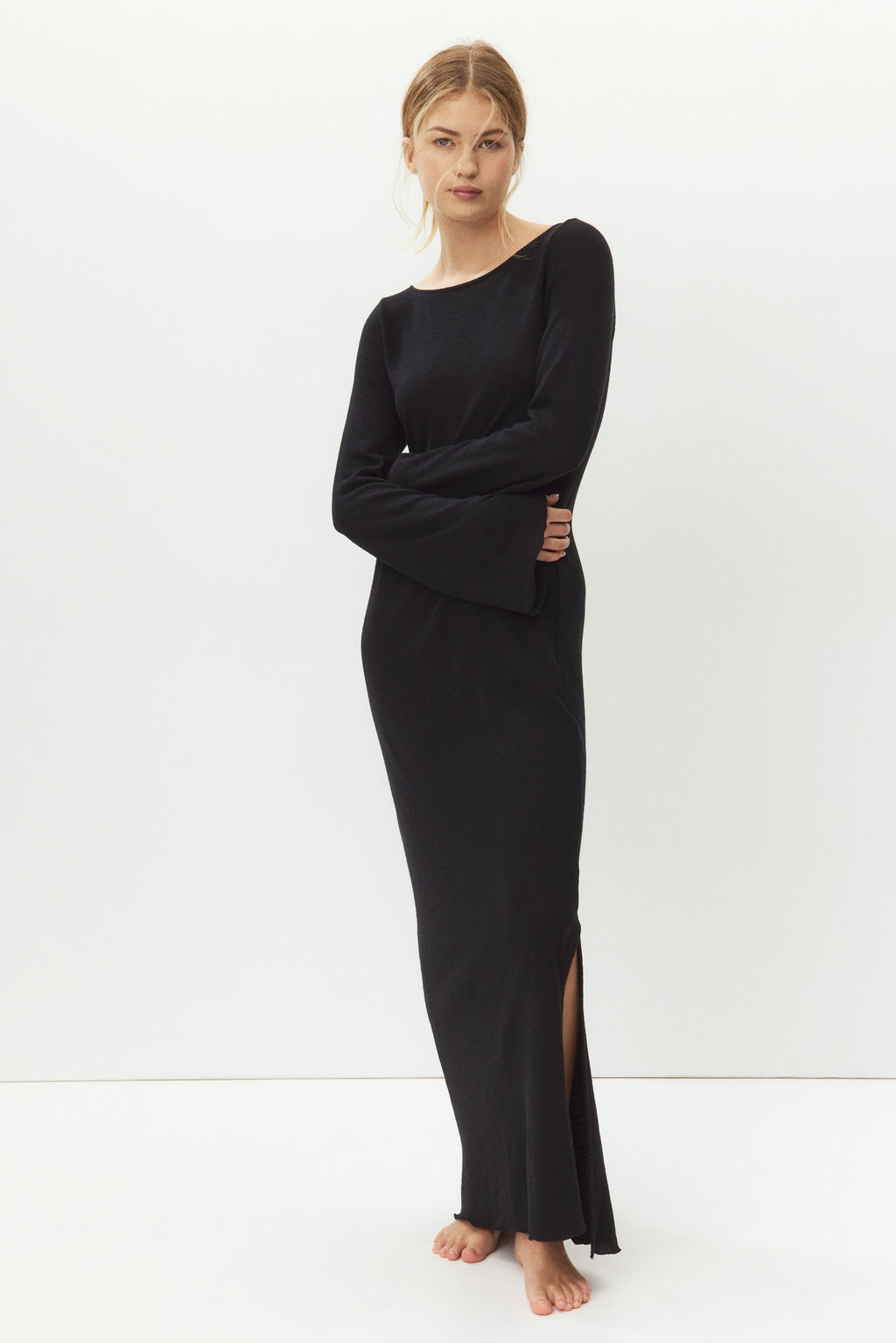 Vestido en punto fino con escote barco - H&m фото 6