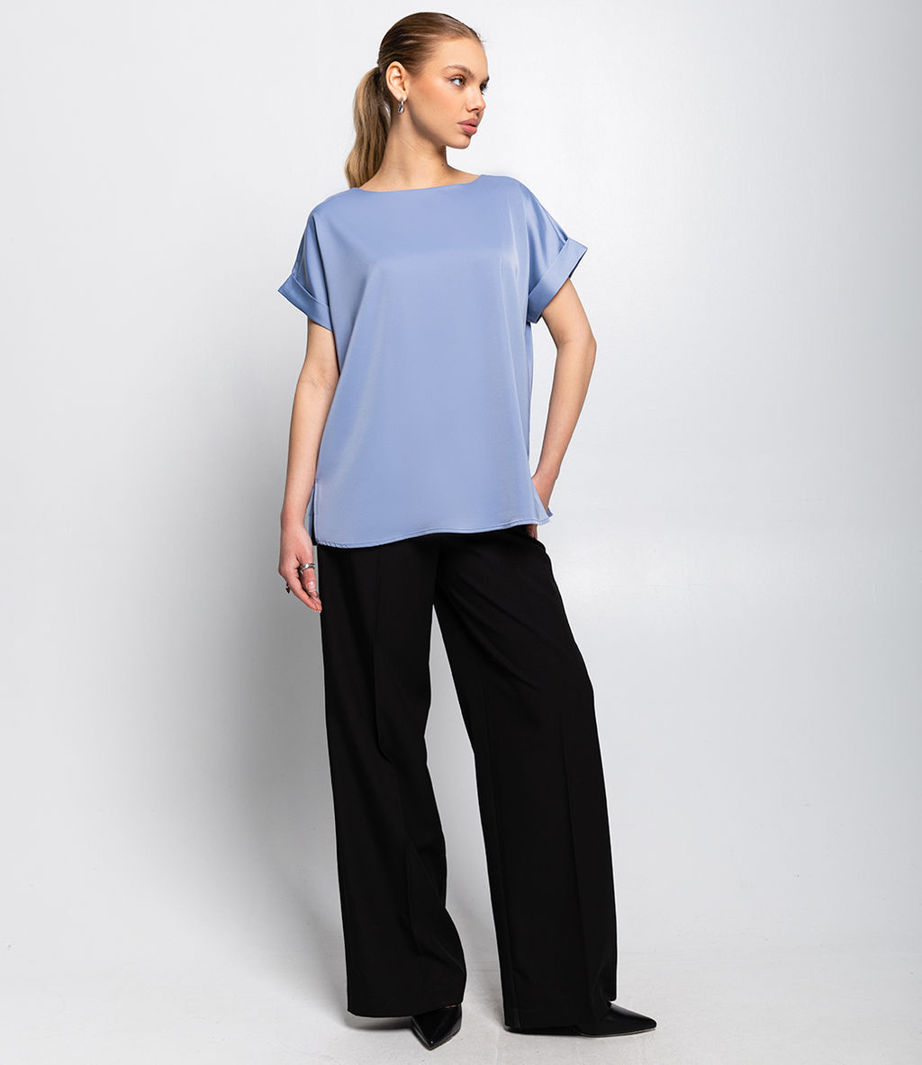 Блуза #ОКТ035001-1, голубой