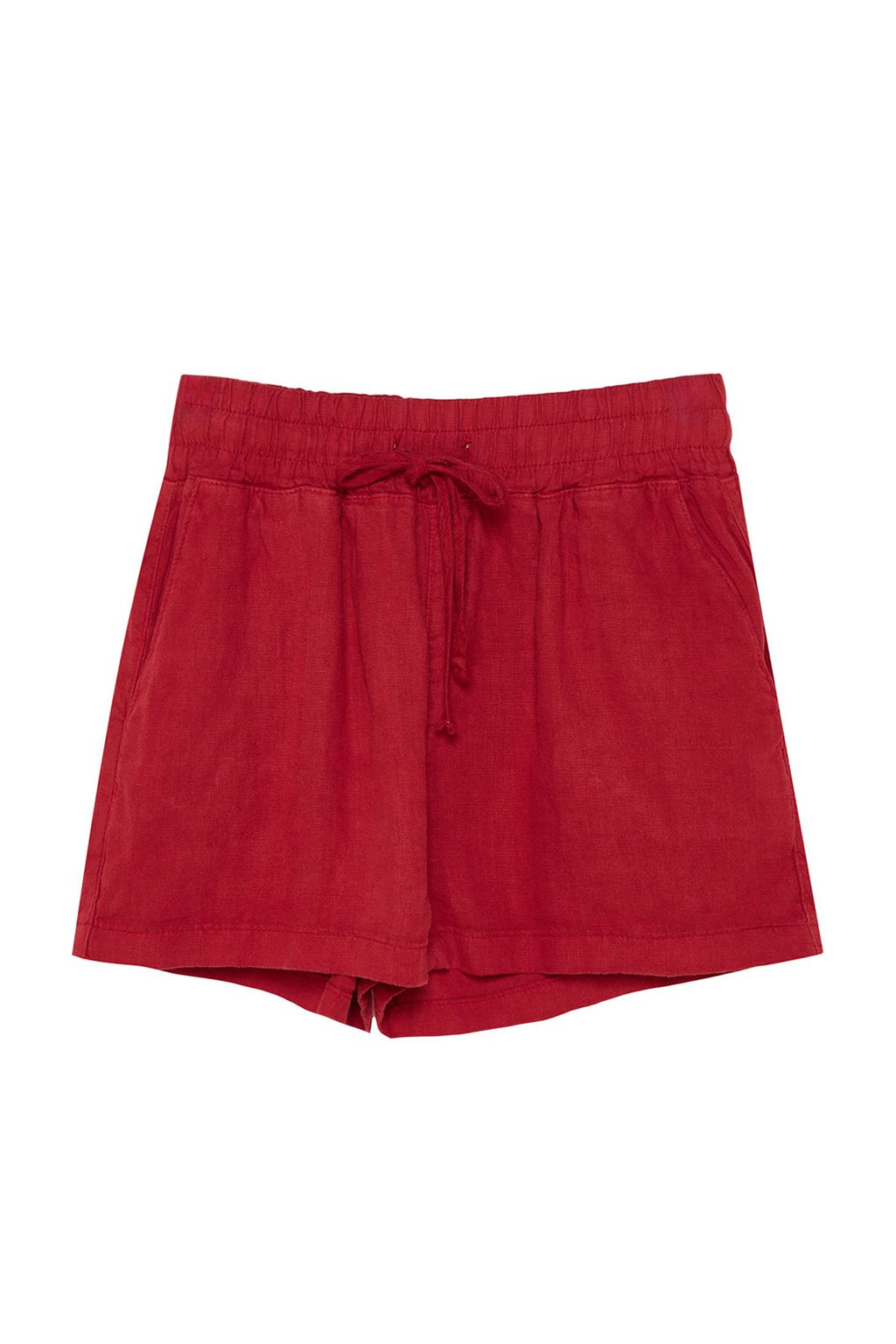 K?rm?z? %100 Keten Beli Lastikli Yuksek Bel Sort TWOSS23SR00319