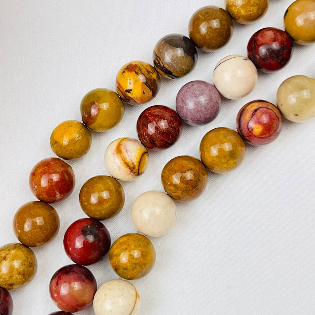 Бусины для украшений из Яшмы "Мукаит" (38 бусин)