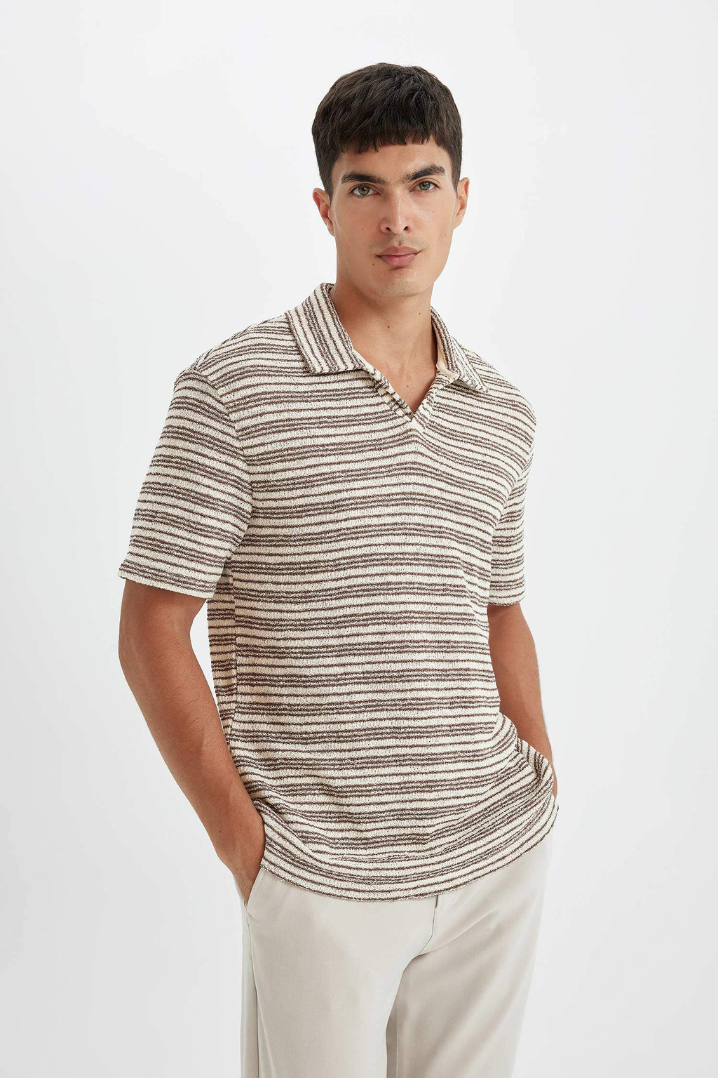 Regular Fit K?sa Kollu Triko Polo Tisort - Defacto фото 3