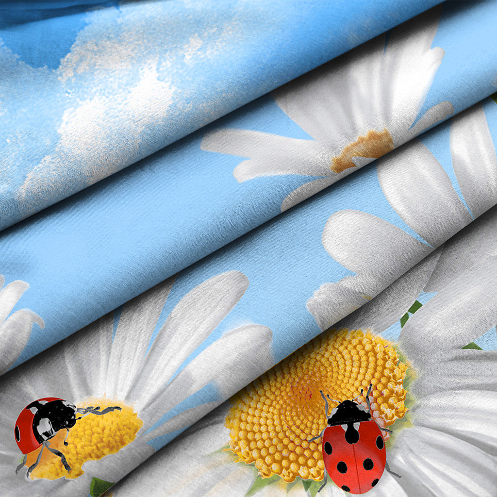 Покрывало стеганое Воздушные ромашки 240х215см, спальное место 160см, бязь набивная Комфорт 121г/м2, хлопок 100%, многоигольная стежка, наполнитель синтепон 70гр, подкладка бязь отбеленная 121г/м2, Домашняя мода (Россия)  фото 6