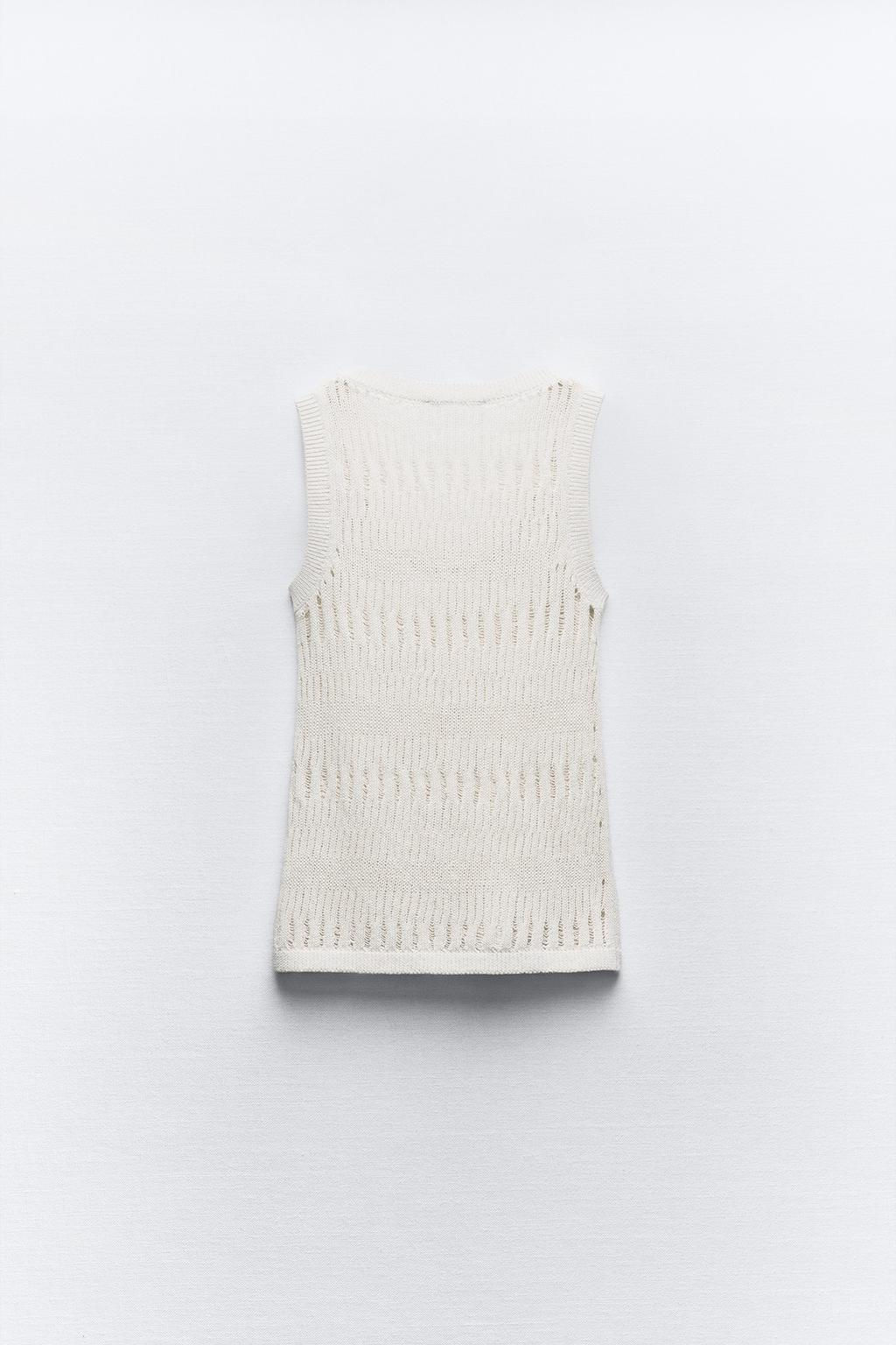 SLEEVELESS METALLIC THREAD KNIT TOP - Zara фото 7