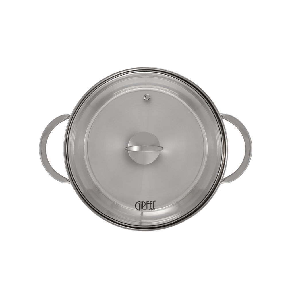 2319 GIPFEL Кастрюля SOFIA 24х13см/5 л, со стеклянной крышкой, с индукционным капсульным дном. Материал: нерж. сталь 18/10. Толщина: 0,5мм  фото 5