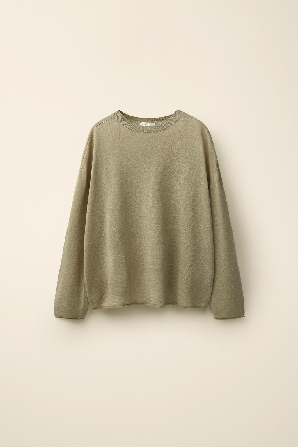 JERSEY PUNTO 100% LINO CREATED BY CARAMEL LONDON X ZARA / Khaki  фото 4
