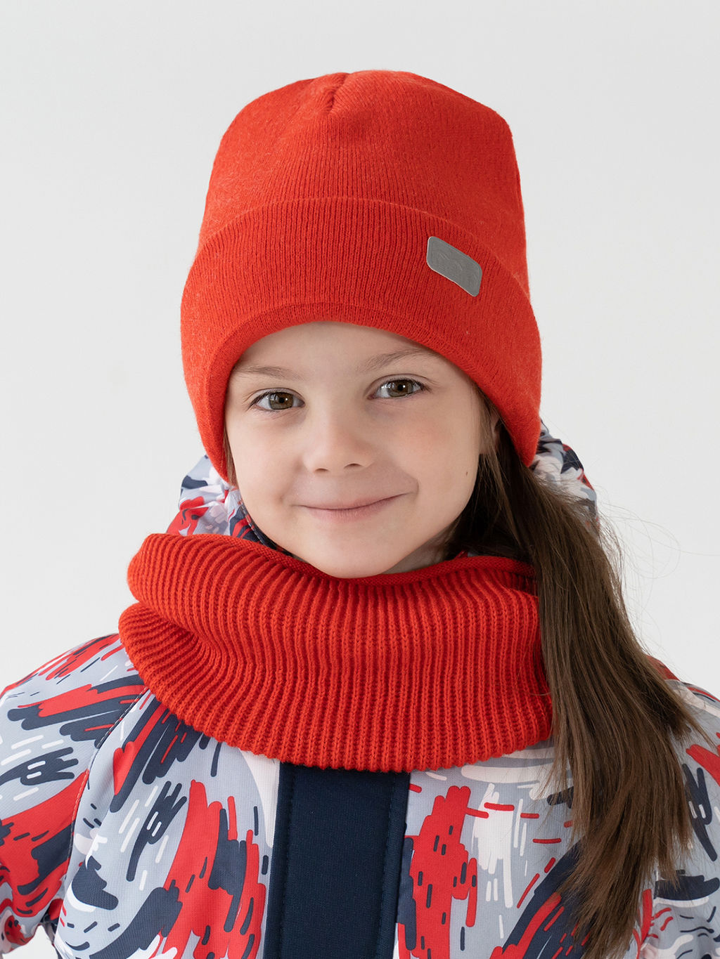 Шапка вязаная красная