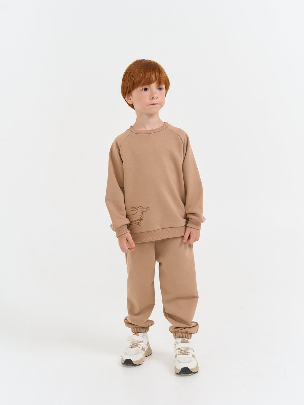 Свитшот Песок с вышивкой утепленный без начеса - Bungly фото 8