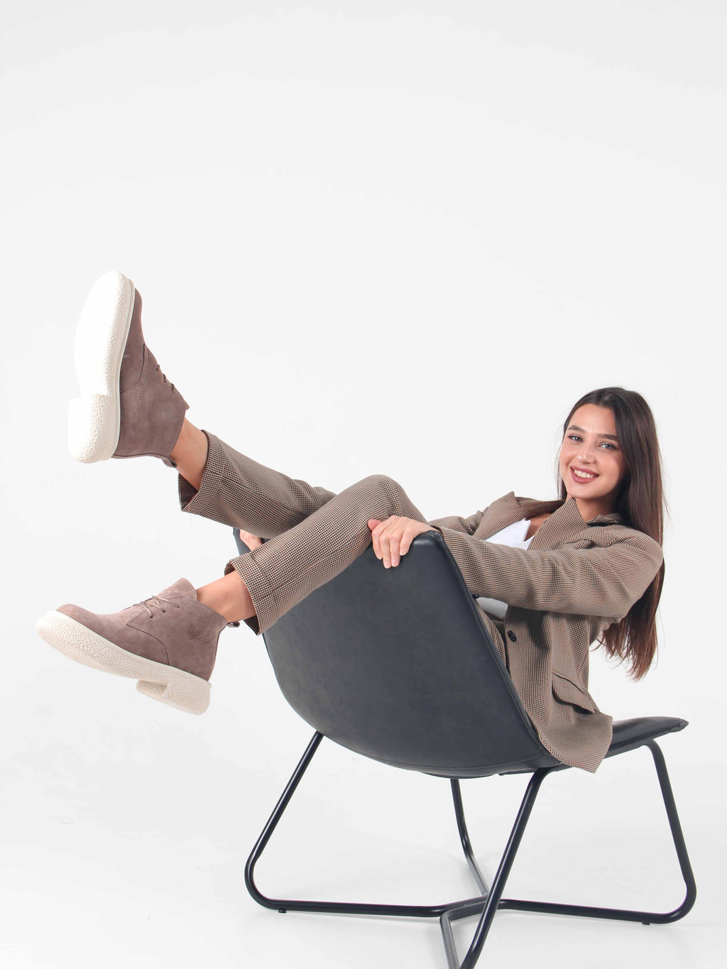 Ботинки 308.агатаw. капучино замш/Байка