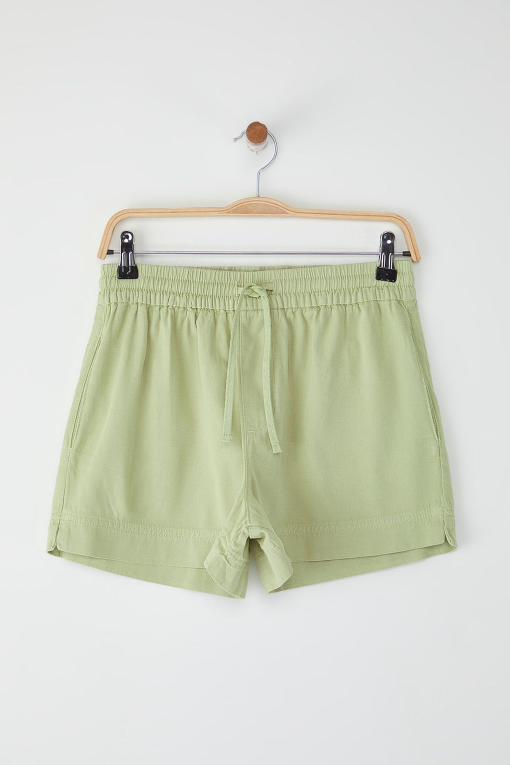 Trendyolmilla Haki Yuksek Bel Lastikli City Boy Denim Sort TWOSS25SR00215  фото 5